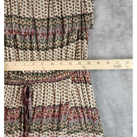 Forcynthia Dress Womens Large Paisley Boho High Low Strapless Tube Beachwear - Picture 5 of 10